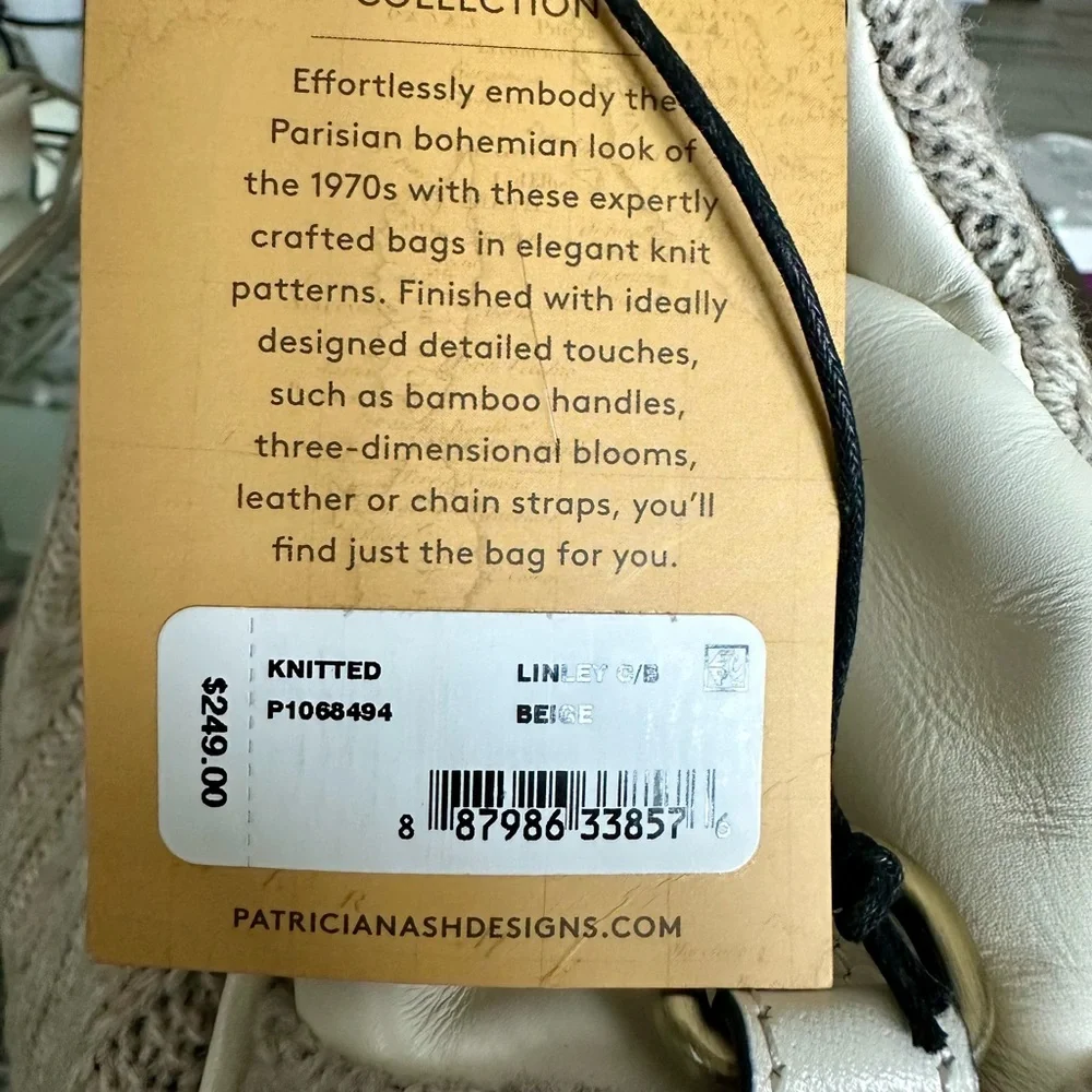 Patricia Nash White and Gray Shoulder Bag with Knit Texture - Picture 3 of 11